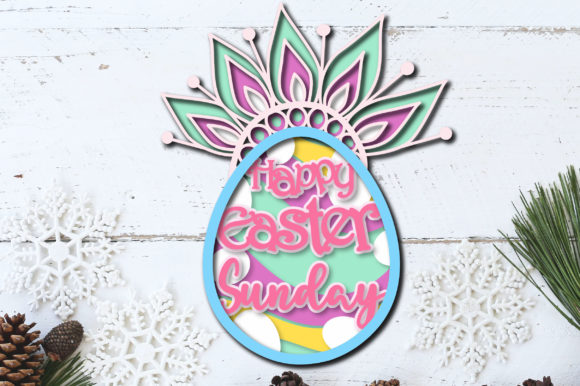 3D Happy Easter Sunday Multilayered: A Creative and Versatile Design for Every Project