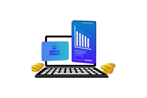 3D Object Laptop with Financial Report: A Powerful Visual Tool for Presentations and Designs