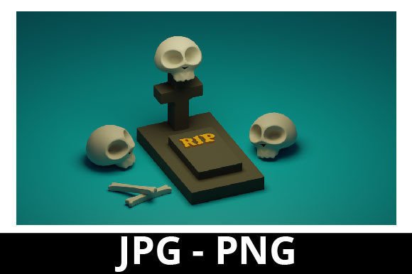 3D Rendered Graveyard for Halloween: A Creative Resource for Design Projects