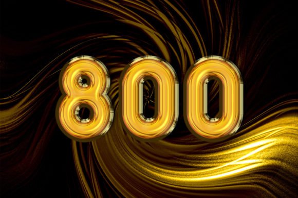 3D Rendering of Alphabet Gold Number 800 – A Versatile Design Asset for Modern Projects