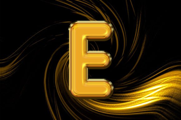 3D Rendering of Gold Alphabet E Letter – A Versatile Design Element for Creative Projects