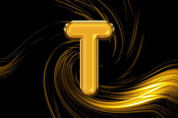 3D Rendering of Gold Alphabet T Letter for Stunning Visuals