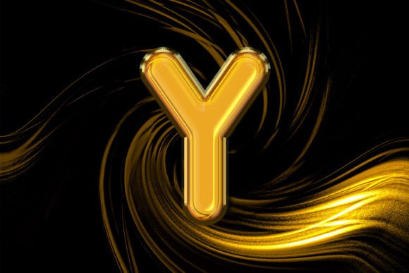 3D Rendering of Gold Alphabet Y Letter: A Versatile Design Asset for Modern Creators