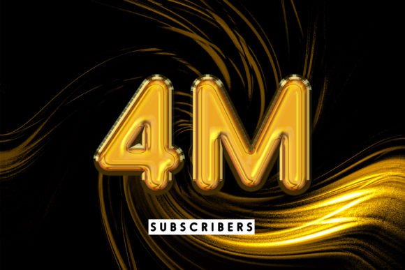 4M Subscribers Celebration Text Effect for Social Media