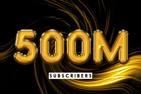 500m Subscribers Editable Text Effect: A Celebration in Design