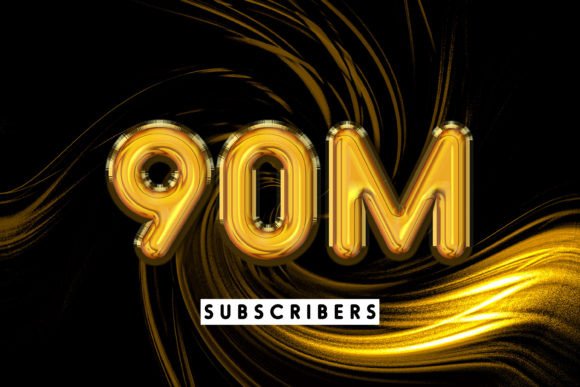 90m Subscribers Editable Text Effect – Streamline Your Design Workflow for Celebratory Social Media Content