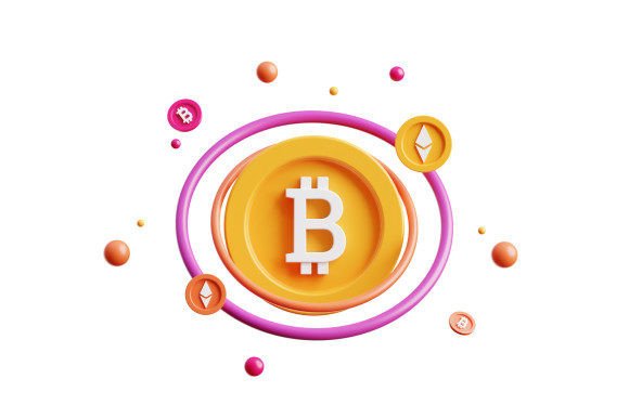Bitcoin 3D Icon for Modern Design and Branding