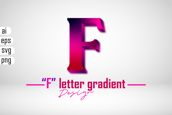 Colorful 3D Gradient Effect Letter “F” for Creative Projects