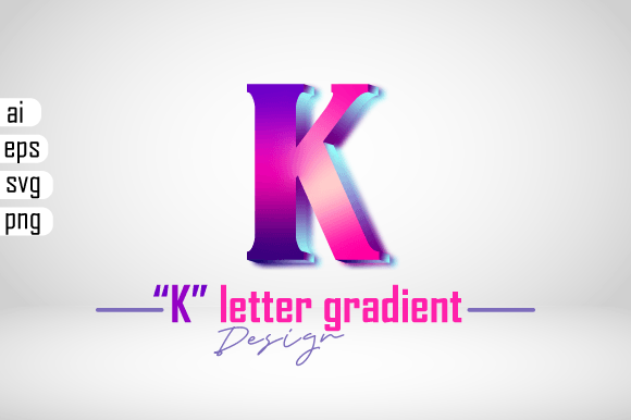 Colorful 3D Gradient Effect Letter “K” – A Versatile Design Element for Creative Projects