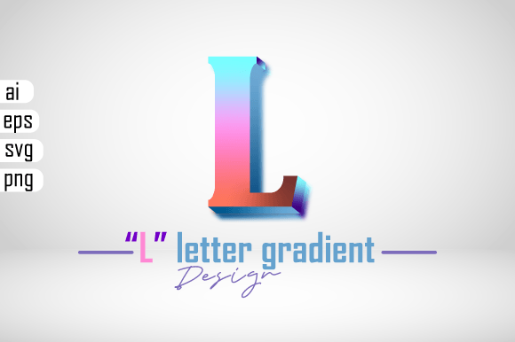 Colorful 3D Gradient Effect Letter “L” – A Versatile Design Element for Creative Projects