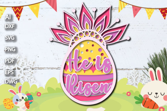 He Is Risen Easter Egg Layered Mandala