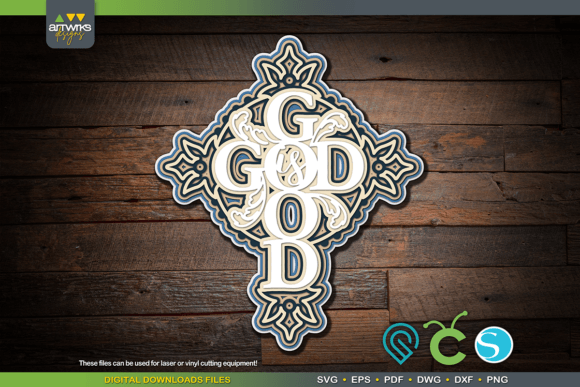 Layered Mandala Christian Cross SVG Files for Laser and Cutting Machines