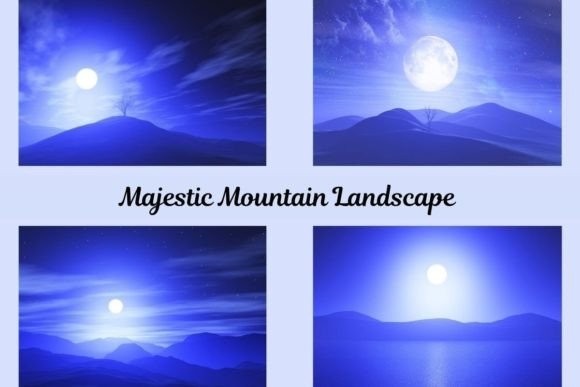 Majestic Mountain Landscape Bundle: A Versatile Resource for Creative Projects