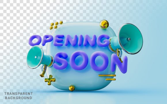 Opening Soon Big Announcement with Mega Microphone 3D Illustration: A Festive Banner Design Trend