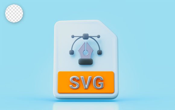 SVG Document File Sing 3D Render Concept for Creative Design