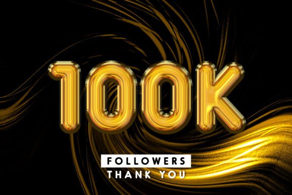 Thank You 100k Followers 3D Text Effect